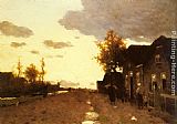 Jan Hendrik Weissenbruch Along the Canal painting